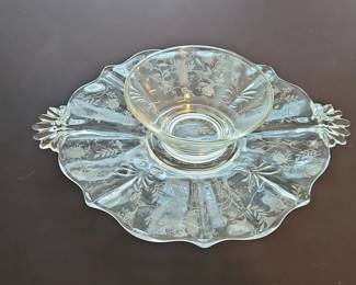 Fostoria Chintz Etched Serving Set