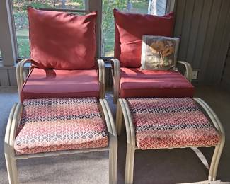 Patio Chair and Ottoman Set