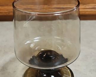 Smoked Glass Stemmed Goblets, set of second image