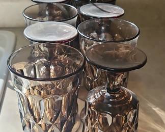 Smoked Glass Goblets, set of B