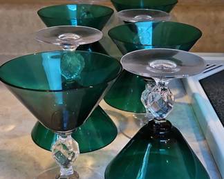 Emerald Green Cocktail Coupes, set of