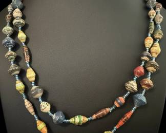 MultiStrand Paper Bead Necklace