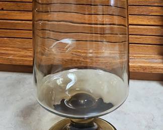 Smoked Glass Pedestal Glasses, set of second image