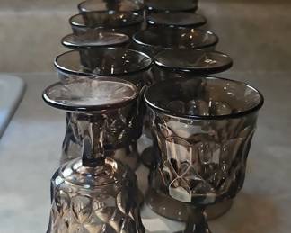 Smoked Glass Goblets, set of