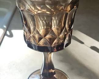Vintage Smoke Glass Goblets, set of second image