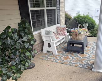 bench turned picnic table