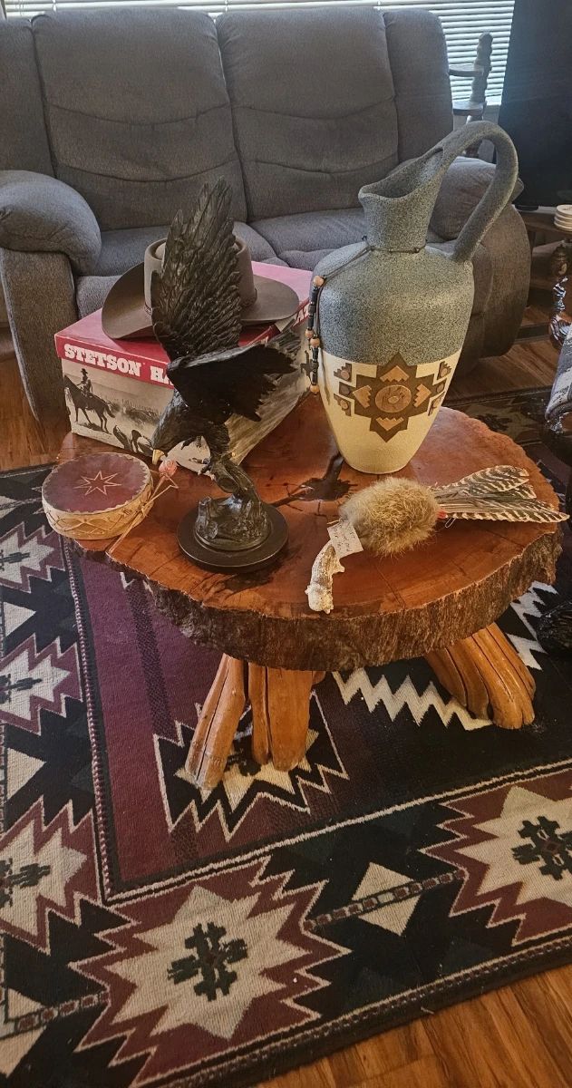 Stetson Hat, bronze eagle and Southwestern items