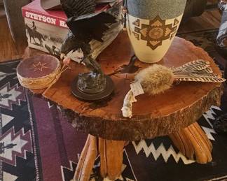 Stetson Hat, bronze eagle and Southwestern items
