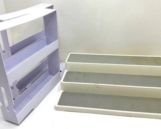 2 Spice Racks: Sliding Pull-Out For Inside Cabinet & Tiered Stand Lot #: 88