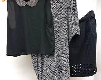 Necessary Clothing Silk Blouse With Beaded Collar, Vince Dress (Size L) & Katherine Maldandrino Skirt (Size 12... Lot #: 104