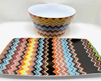 New Missoni For Target Large Serving Bowl & Plate, Never Used Lot #: 90