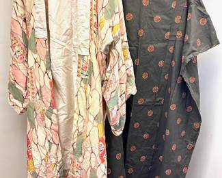 Japanese Silk Kimono Robe & Japanese Kaftan Dress Lot #: 83