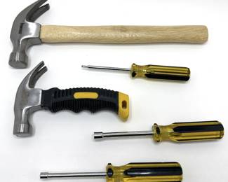 2 Hammers & 3 Hex Socket Nut Drivers Lot #: 121