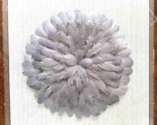 Feather Sculptural Wall Art In Plexiglass Shadow Box In Original Package Lot #: 61