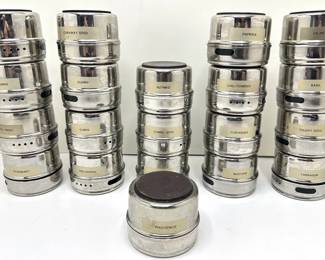 Set 20 Bekith Magnetic Spice Jars , Adhere To Fridge Or Other Metal Surface Lot #: 85