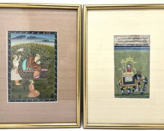 2 Vintage Original Indian Miniature Paintings Lot #: 22