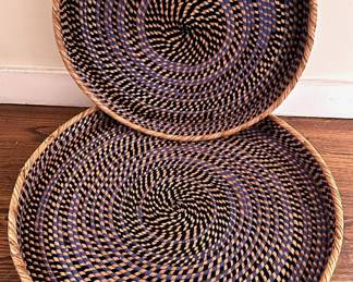 Set New With Tags Habitat Large Woven Basket Trays Lot #: 51