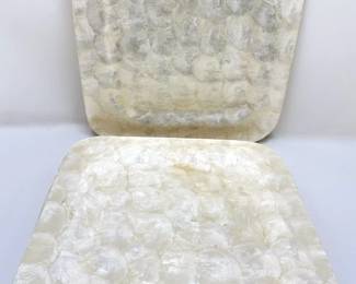 Set 8 Vintage Capiz Shell Platters Trays Lot #: 53