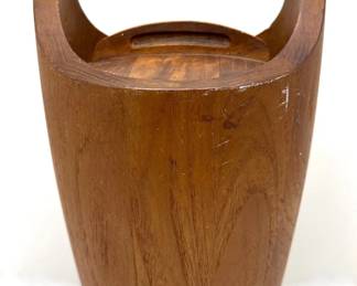 Dansk Mid-Century Modern Danish Teak Ice Bucket With Orange Lining Designed By Jens Quistgaard Lot #: 1