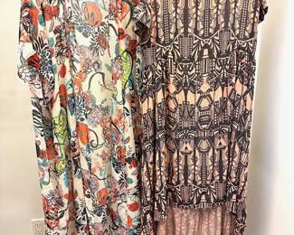 Vintage Odylyne Dress (Size XS) & Vintage Silk Floral Kaftan Robe Lot #: 82