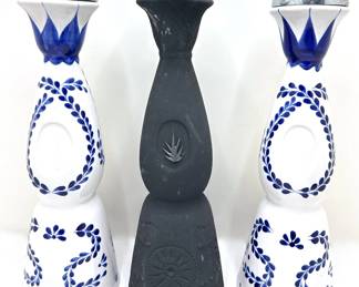 3 Clase Azul Durango & Reposado Glass Tequila Bottles Lot #: 58