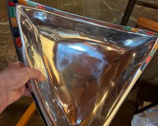 Beautiful NEW Pewter trays and bowls. This one is never used. $30