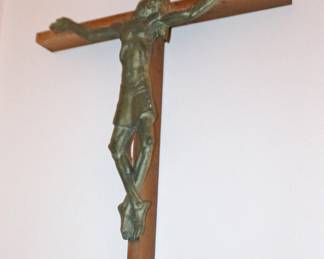 Wood  Metal Large Wall Cross