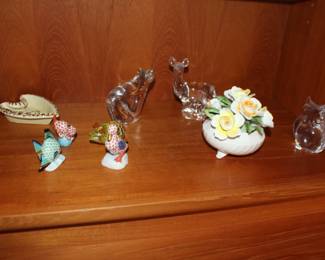 Herend Fiigures and Swarovski Piglet