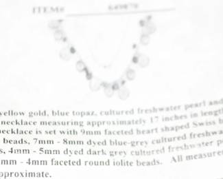 Gold Pearl  Topaz Necklace