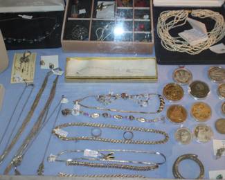 Coins, Gold, Silver, Costume Jewelry, Earrings Necklaces More