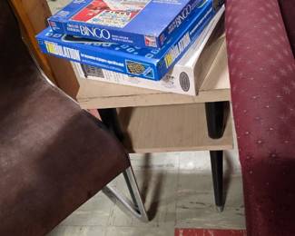 Blonde MCM Table and Game
