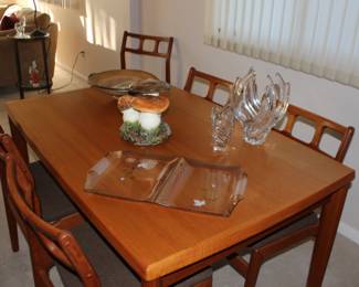 MCM Table, Ceramic Mushroom, Vase  Candle Holders, Pottery Dish