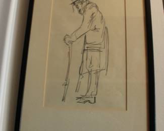 Etching outline of Man in Frame