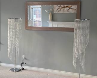 Crystal Floor Lamps and Wall Mirror
