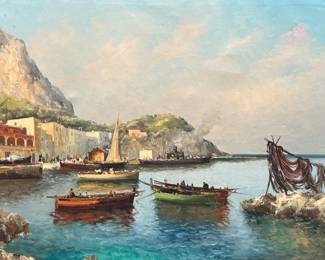 GUIDO ODIERNA (Italian, 1913-1991) Oil Painting of Capri