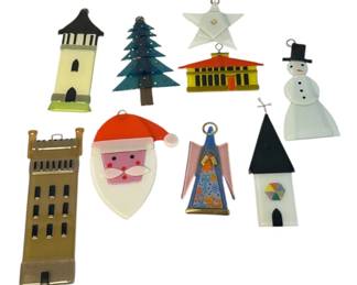 MICHAEL and FRANCES HIGGINS Art Glass Christmas Ornaments, 9