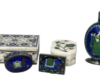 Collection Asian Decorative Vessels, Some Sterling Silver