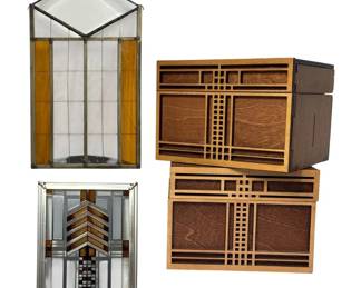 FRANK LLOYD WRIGHT Photo Boxes and Stained Glass