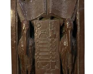 FRANK LLOYD WRIGHT Tree of Life, Book and Storks Decorative Plaque
