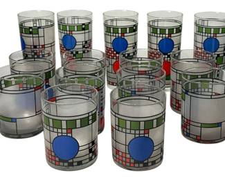 FRANK LLOYD WRIGHT Coonley Playhouse Barware Glasses