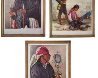 Three Mid Century Guatemalan Indian Prints