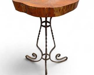Folk Art Live Edge Accent Table