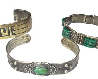 Three Mexican Sterling Silver Bracelets