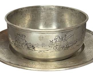 GORHAM Sterling Silver Children's Bowl and Underplate
