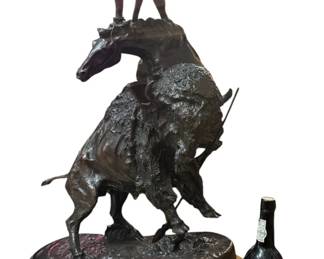 Substantial Bronze FREDERIC REMINGTON (American, 1861-1909) Buffalo Horse Statue