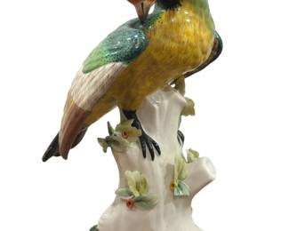 Italian Porcelain Bird Sculpture, Signed