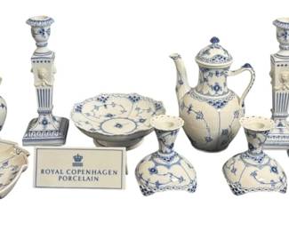 Large Collection of ROYAL COPENHAGEN Fluted Lace China