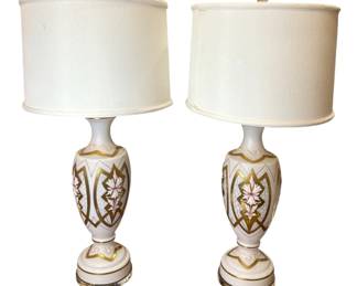 Pair Bristol Glass Lamps