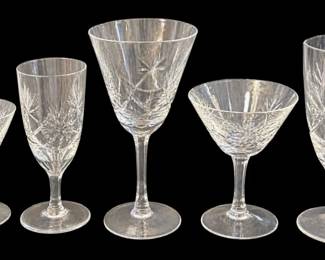 Crystal Starburst Barware Glasses, Service for 8