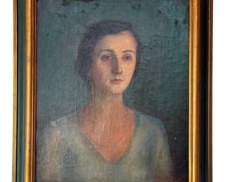 AARON BERKMAN Art Deco Portrait of a Woman